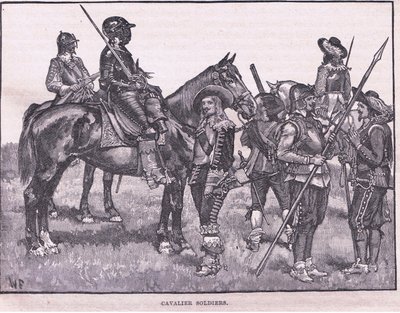 Cavalier soldiers AD 1645 by Walter Stanley Paget